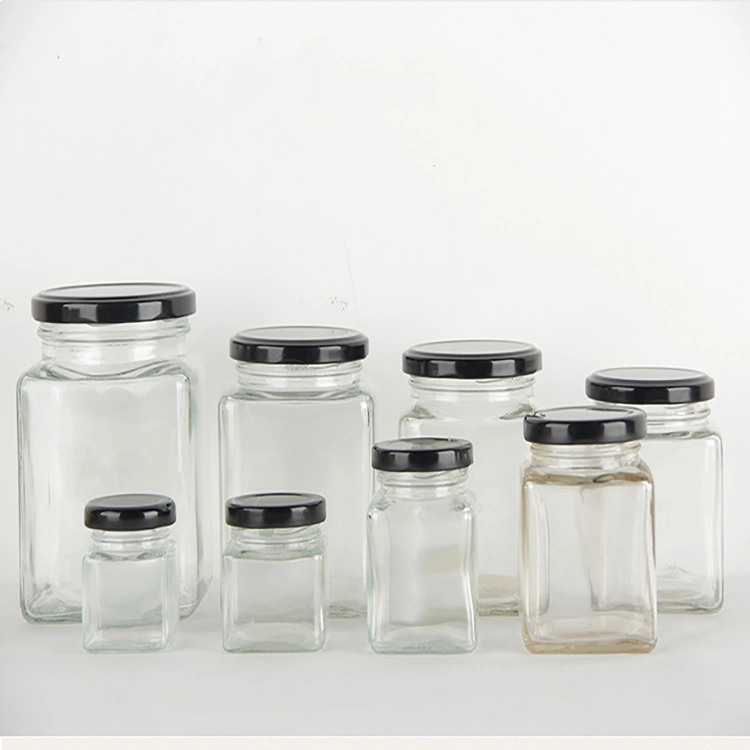 50ml 100ml 150ml 200ml Square Round Honey Canning Honey Glass Jars with Lid