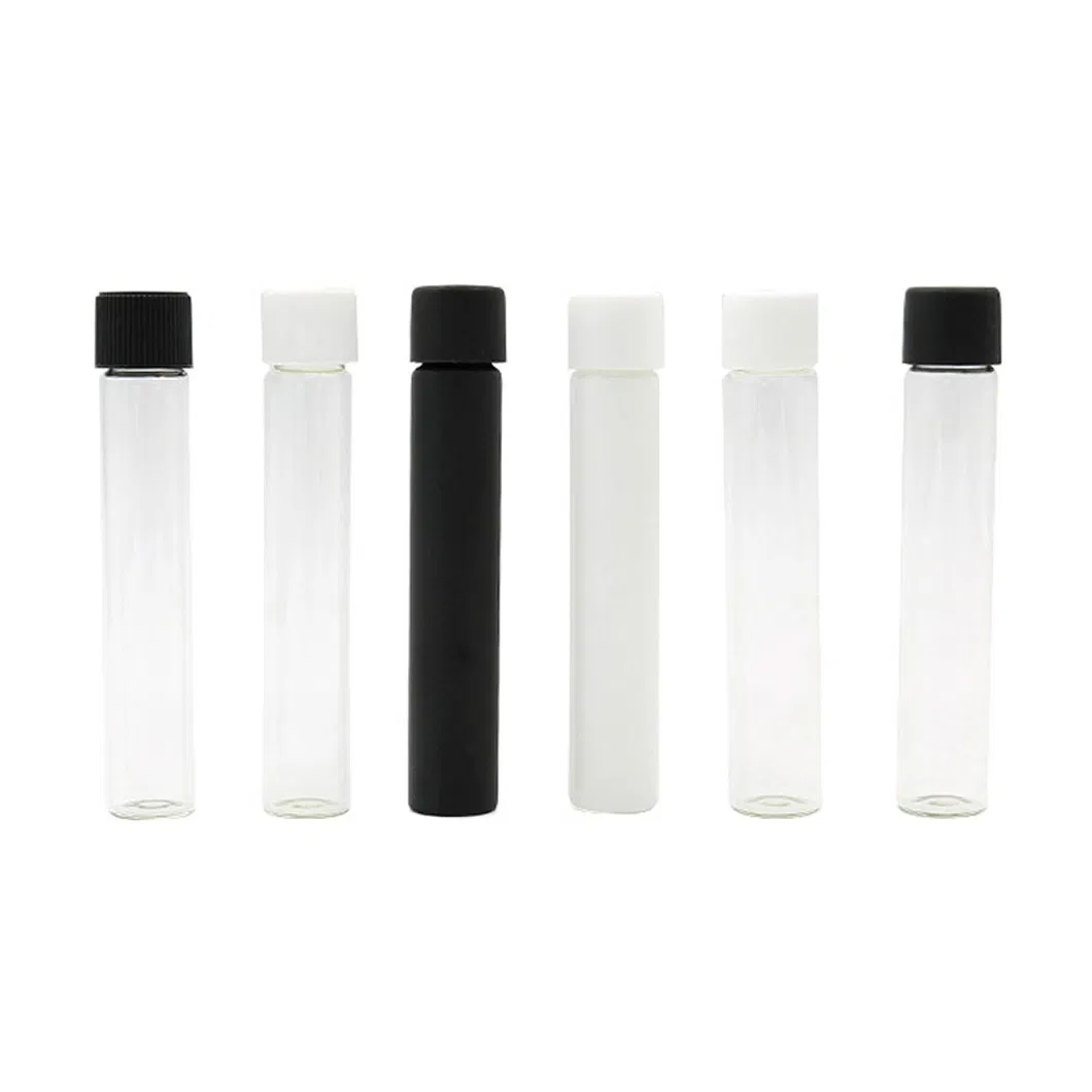 Custom 116mm 125mm King Size Pre Packaging Rolled Tube with Logo CRC Glass Tube Child Proof Glass Vials with Cr Lids