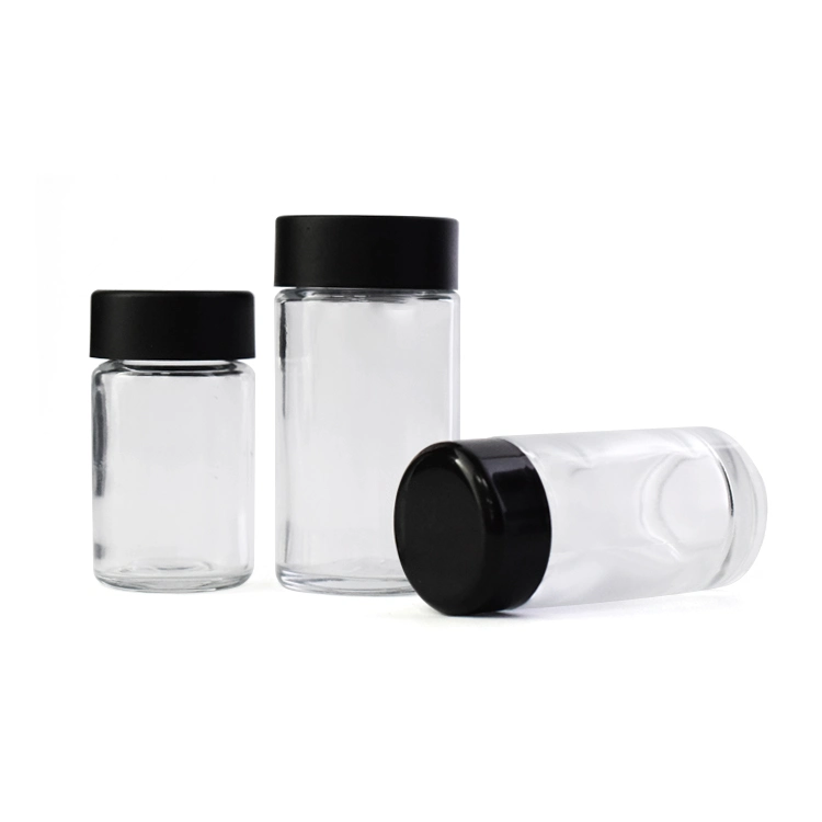 Custom Logo 3-5pack Glass Jar Top Slim Glass Bottles with Smooth Childproof Cap