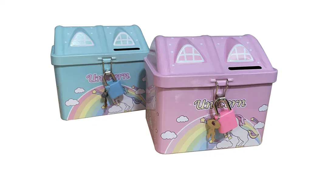 New Design Saving Money Tin Box Kids Coin Bank Tin Box