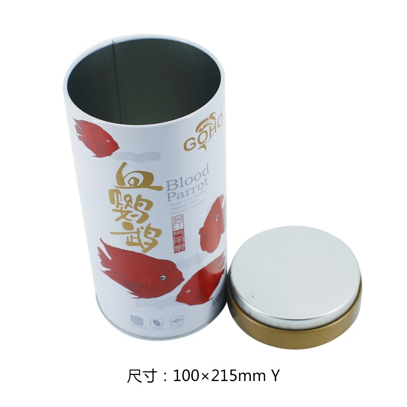 Shrink Mouth Inner Lid Tin Large Tea Round Can Jasmine Tea Tin Can Tinplate Boxes