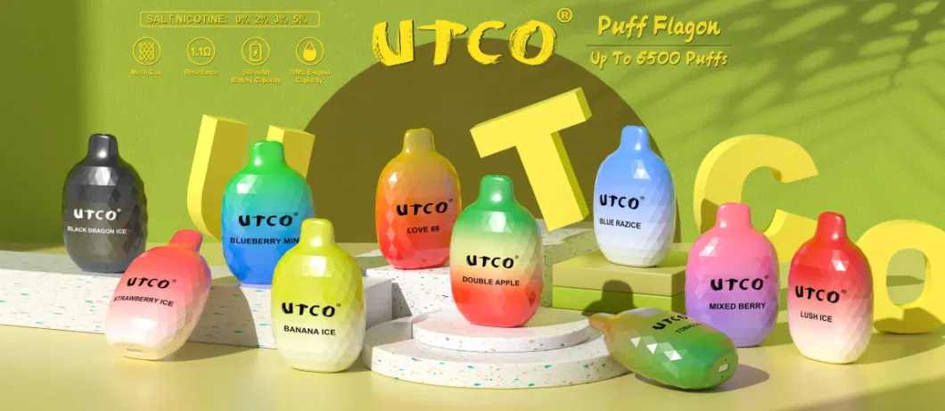 Original Utco Crystal 7000 Puffs Wape Disposable Vape 6K 7K Wape Hookah Pen E Cigarette 6000 6500puffs Vapes