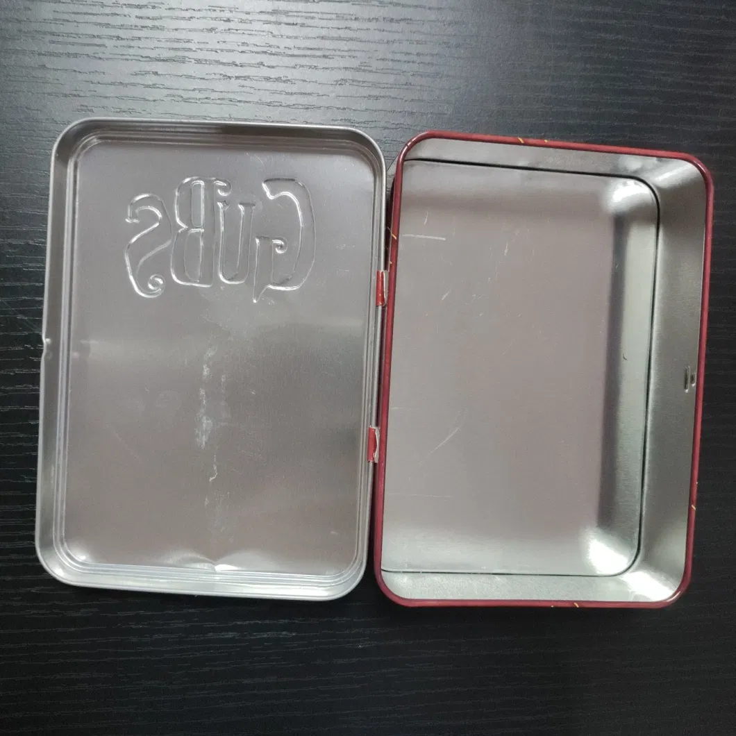 Embossed Game Card Packing Tin Box with Sliding Lid