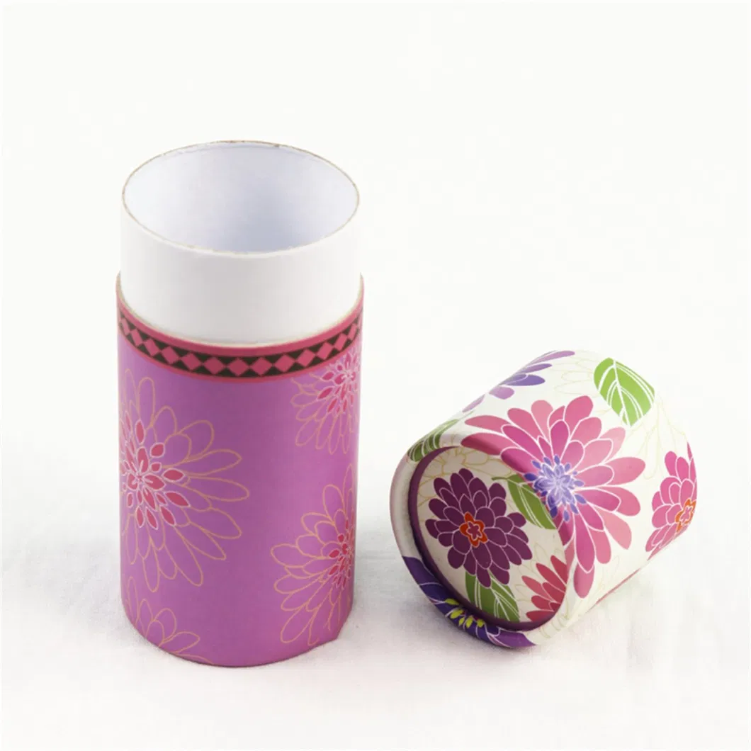 Custom Recycled Small Hot Top and Bottom Cylinder Round Cardboard Packaging Gift Box for Cosmetic Perfume Tissue