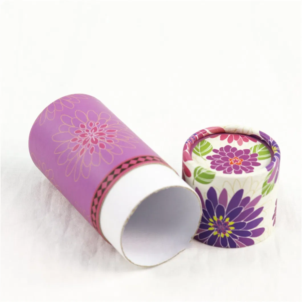Custom Recycled Small Hot Top and Bottom Cylinder Round Cardboard Packaging Gift Box for Cosmetic Perfume Tissue