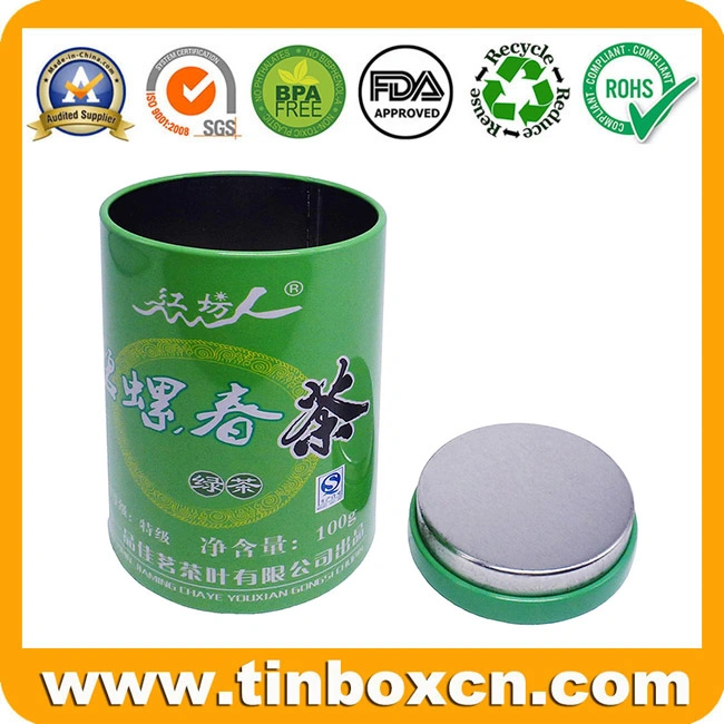 Custom Round Metal Can Tea Caddy Tin Box for Food Container