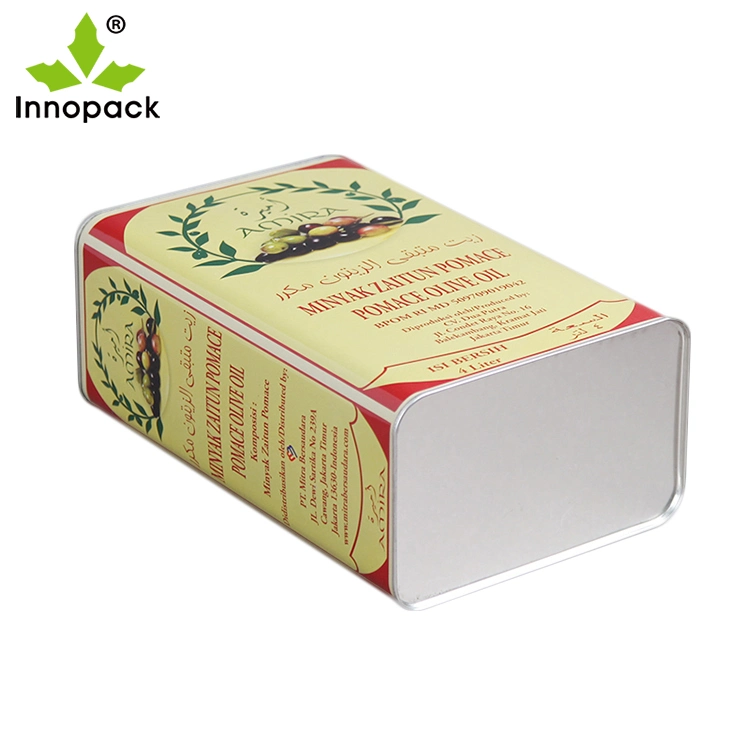 Retangular Oil Metal Tin 4L Square Food Grade Can