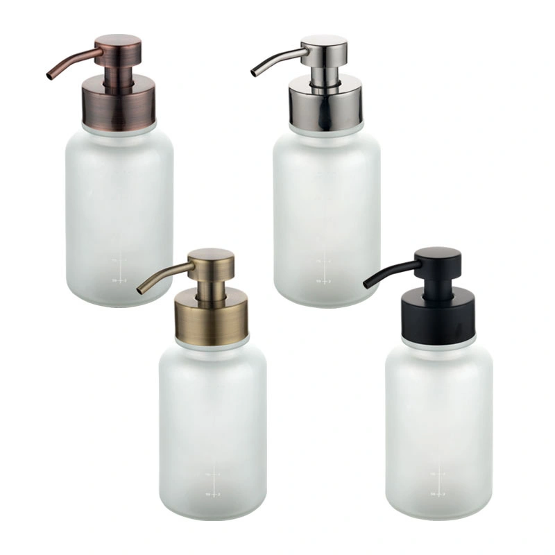 450ml Bathroom Shower Gel Refillable Lotion Dispenser Glass Cosmetic Packaging Bottle