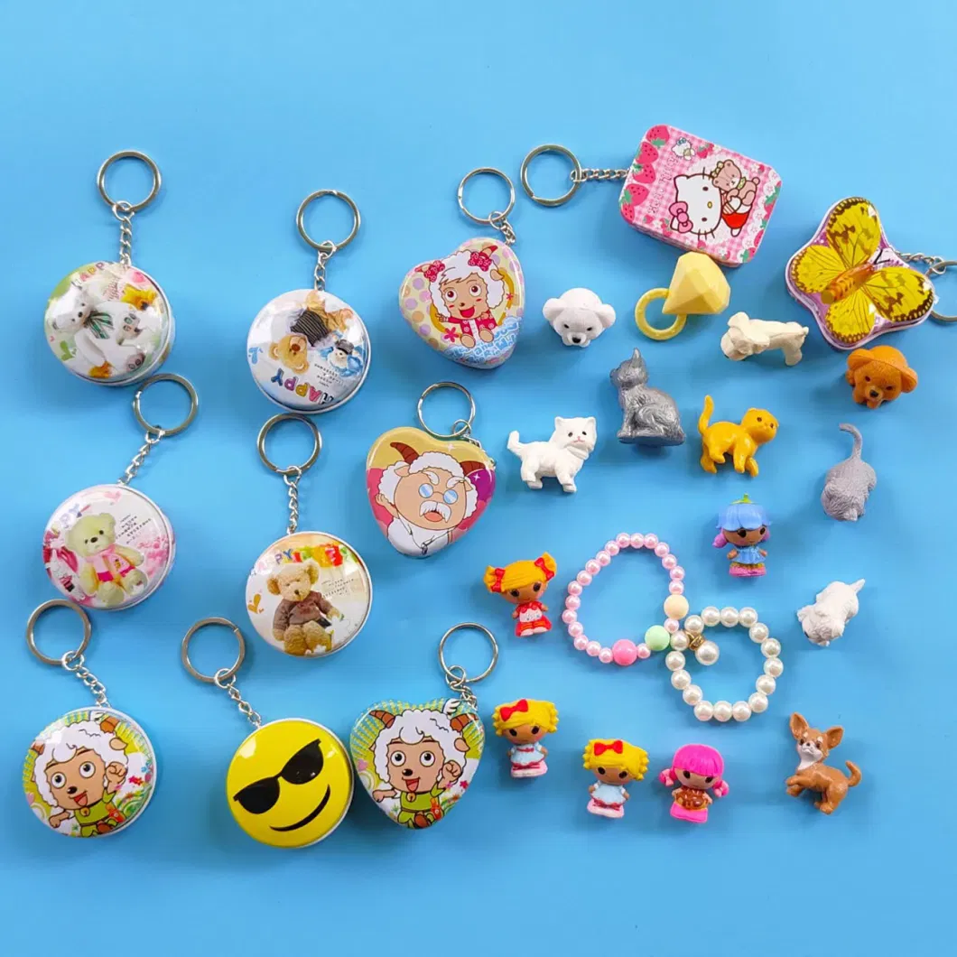 Blind Box Gifts Metal Can with Small Toys Inside Keychain Decoration Surprise Toys