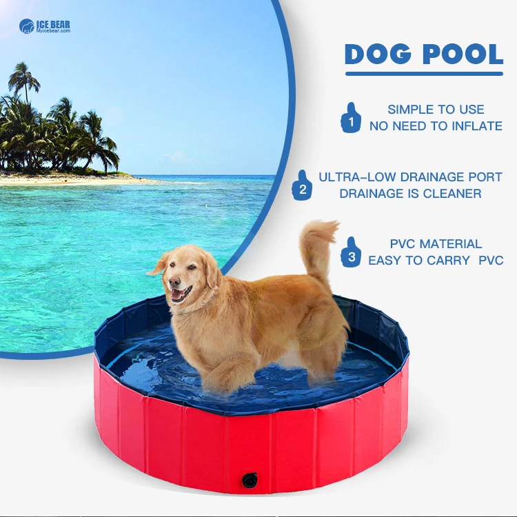 Foldable Dog Pool Pet Bathing Tube Puppy Cats Paddling Pool