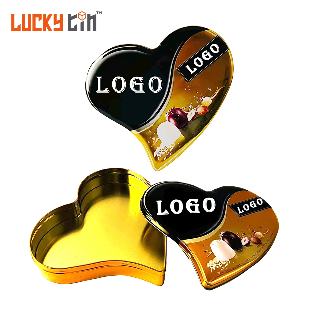 Factory Custom No-Acrylic Tinplate Packaging Rectangular Metal Can Small Christmas Chocolate Tin Box for Chocolate