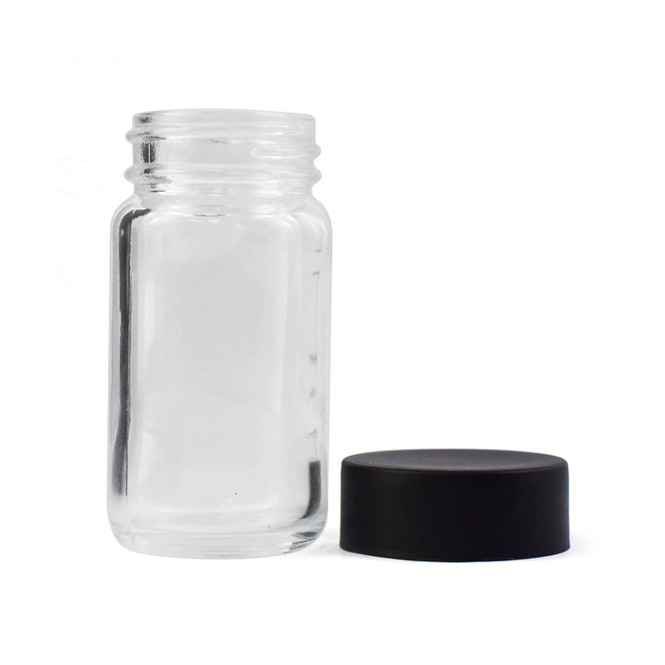88mm Cr Glass Pre-Roll Jar &ndash; Clear Black, Wide Mouth Multipack Straight Side Clear Glass Jars for Pre-Rolls