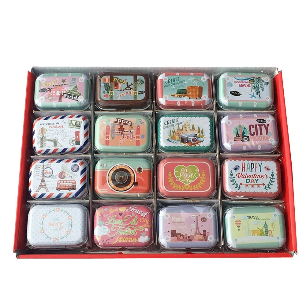 Mini Tin Metal Container Small Lovely Storage Box Case