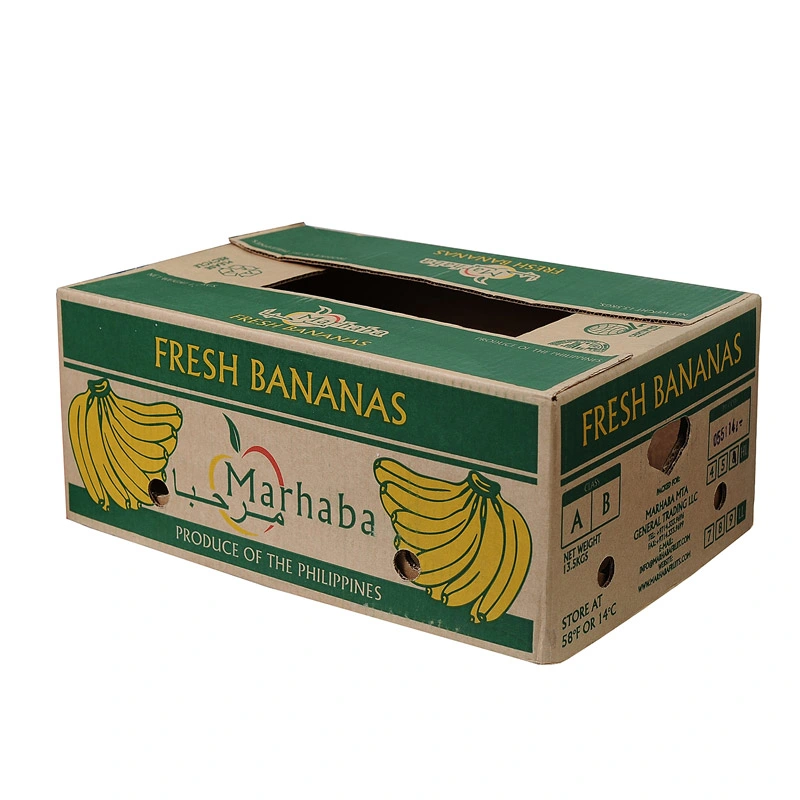 Custom Design Printed Fruit Packaging Vegetable Carton Corrugated Banana Box with Lid