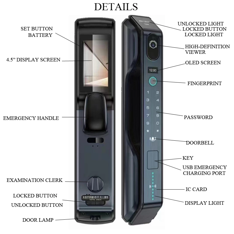 Fingerprint Password Card Key Unlock Smart Lock with Childproof Lock