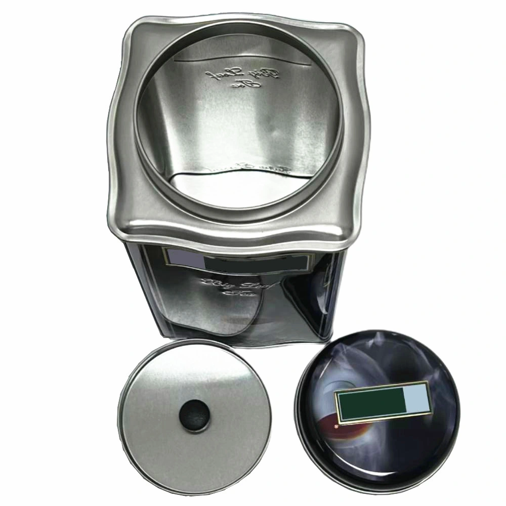 Popular Custom Printing Metal Tea Box Package Double Lid Tin Containers Can Rectangular Metal Tea Tin Box