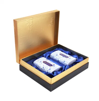  Золотая бумага Clamshell Подарочная коробка чай Tin Упаковка Box с. Шелки и сатины