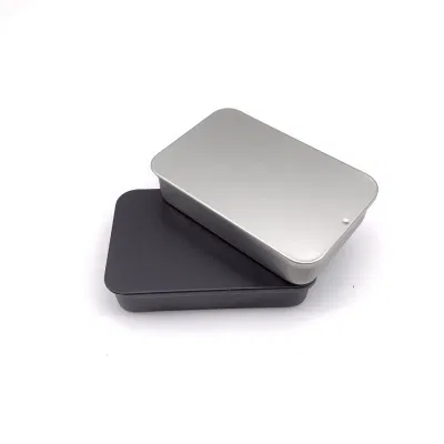 Черный металлический корпус Mint Подарочная упаковка Tin Сдвижной ящик 90X60X21