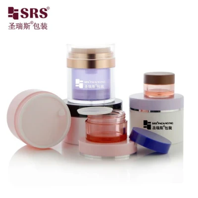 Экологически безопасный PCR пустой PP 100 г 200 г 300 г 400 г 500 г. Bamboo Plastic Round Cosmetic Packaging Skin Care диспенсер для стекла без Airless Крем для лица из кожи акрил-ПЭТ-кувшин