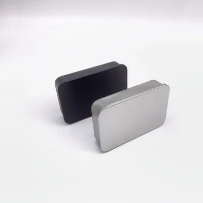 Черный металлический корпус Mint Подарочная упаковка Tin Сдвижной ящик 90X60X21