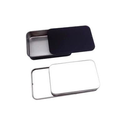  Черный металлический корпус Mint Подарочная упаковка Tin Сдвижной ящик 90X60X21