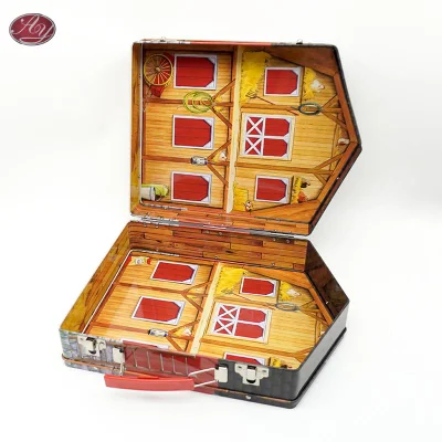 Игровой набор в форме дома Головоломки Блокировка для игры петли большой металлический олово Коробка