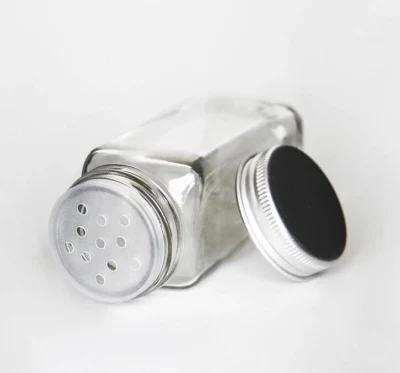 Дизайн логотипа Сквер из стекла Спайс Jars с шакерными крышками, бутылка Bamboo Lids Spice