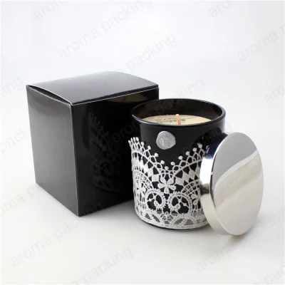 Custom напечатано 10oz пустым при свечах баночек для принятия решений при свечах в упаковке
