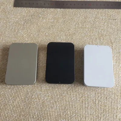 Черный металлический корпус Mint Подарочная упаковка Tin Сдвижной ящик 90X60X21