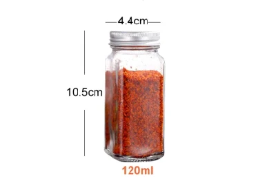 Дизайн логотипа Сквер из стекла Спайс Jars с шакерными крышками, бутылка Bamboo Lids Spice