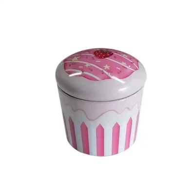  Горячие продажи Custom напечатанный Cupcake Форма металла Tin Box CAN Упаковка Candy