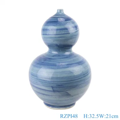Jingdezhen Ручное фарфор Синий полосатый дизайн Декоративная ваза хранение Яр