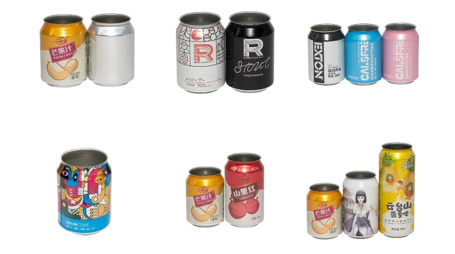 Packaging Beverage Soft Drinks Slim Sleek Standard Aluminium Cans 330ml 355ml 473ml 500ml 1000ml Custom Empty Beer Can