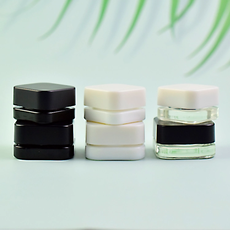 5ml Rectangular Tiny Eye Cream White Containers Custom Printed 1 Gram Concentrate Glass Jars for Cosmetics