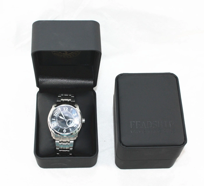 High Grade Rectangle PU Leather Watch Gift Box, Jewelry Box Custom Metal Foil Logo, Small Quantity Is Acceptable