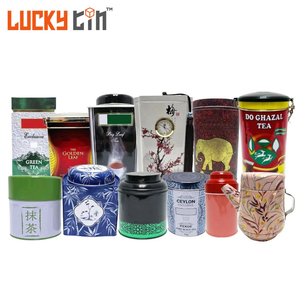 Factory Wholesale Tinplate Packaging Oval Shape Metal Box Container Black Tea Tin Can for Tea