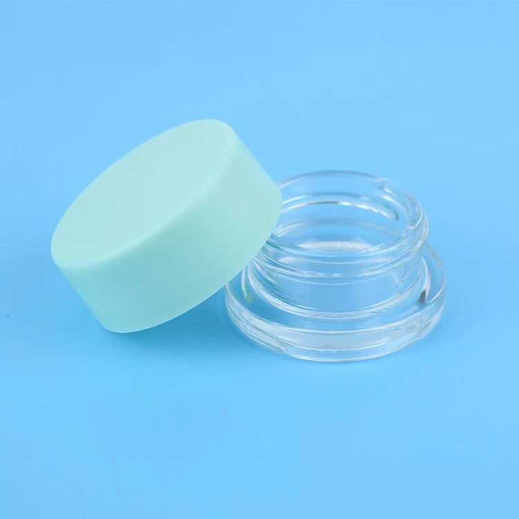 3G 5g 7g 9g Small Clear Glass Cream Jars Custom Logo Round Concentrate Containers Child Resistant Cap CRC Glass Jar