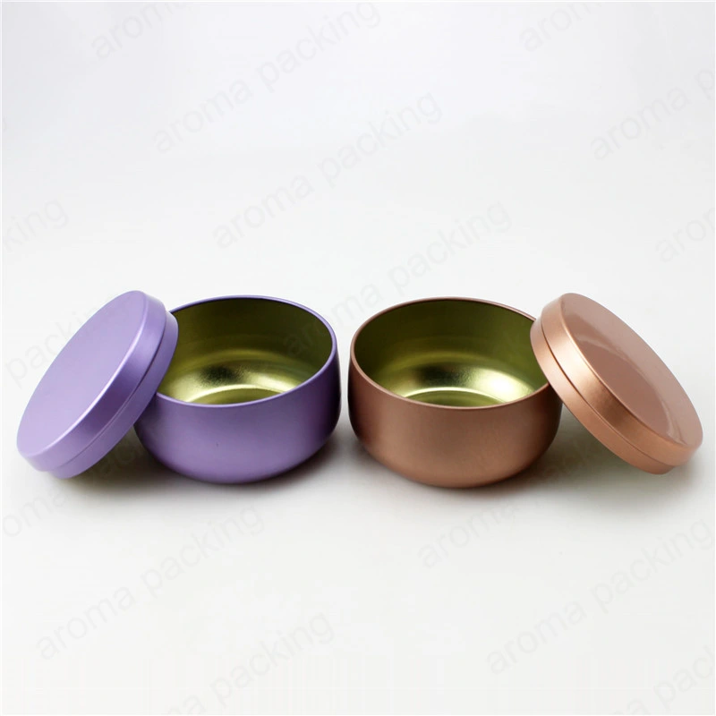 Eco-Friendly Luxury Purple Metal Tin Storage Container Packaging with Lid