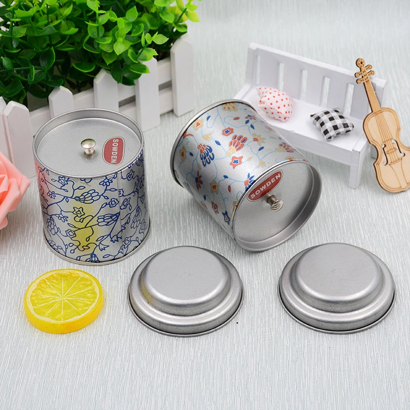 Custom Printed Small Silver Metal Canister Empty Packaging Airtight Tea Tin Cans