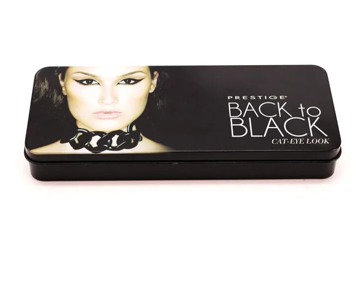 Black Printing Rectangle Tin Can Cosmetic Tin Packaging Box