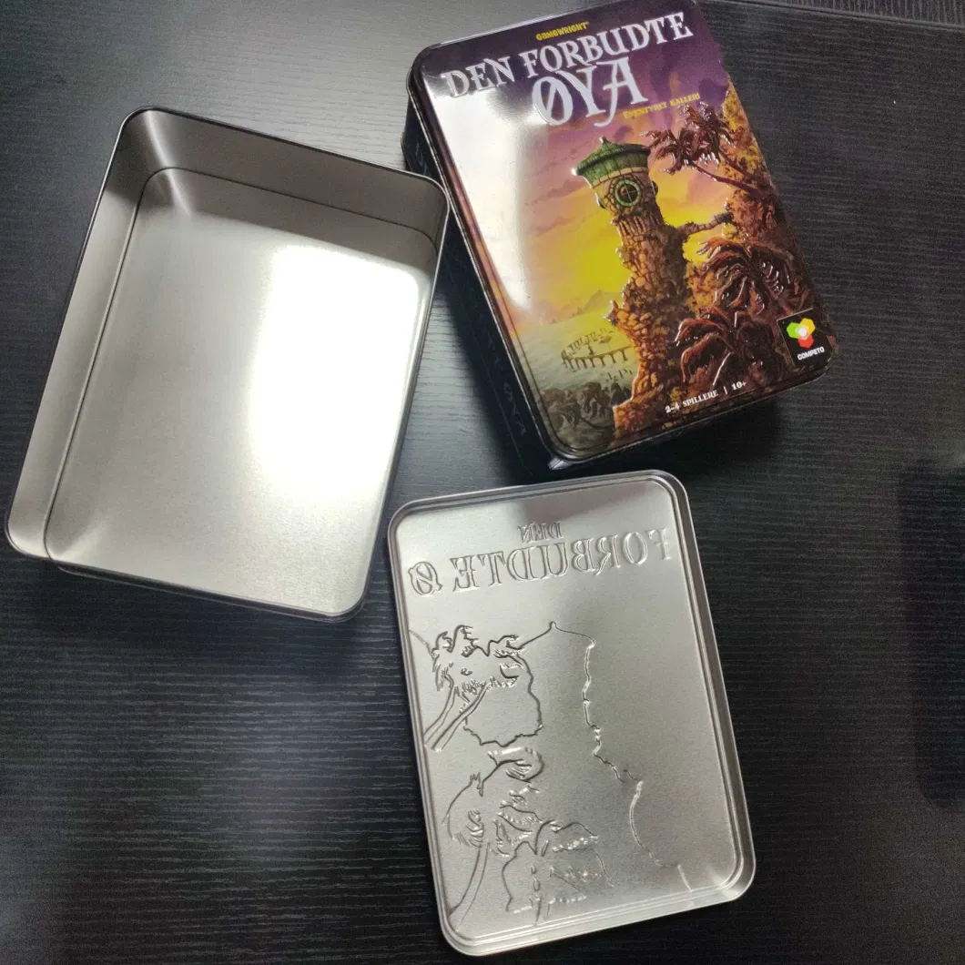 Custom Design Metal Material Colorful Rectangular Game Metal Tin Box for Packaging