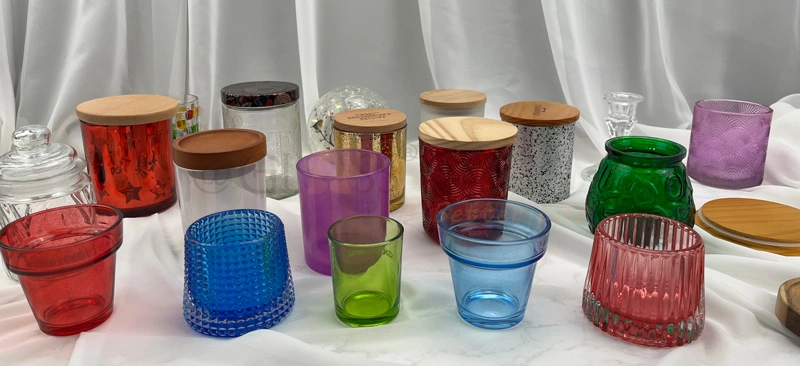 Wholesale Decorative Glass Candle Jar with Different Patterns