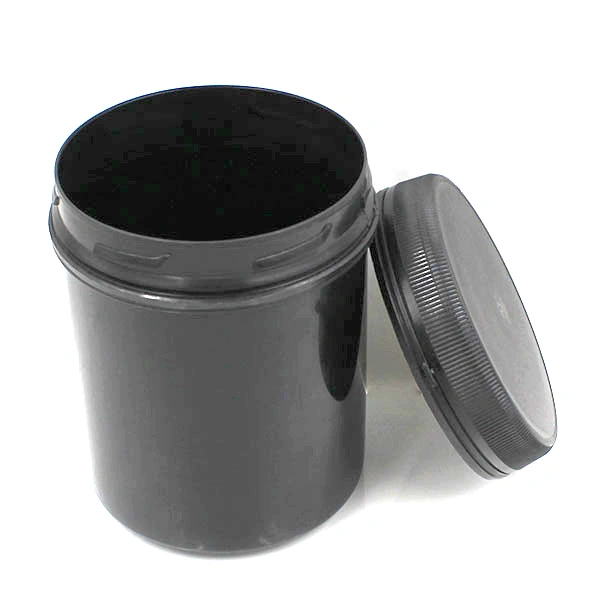 Round Black Food Grade PP 1L 1000ml Plastic Jars for Food Packaging with Tamper Proof Lids