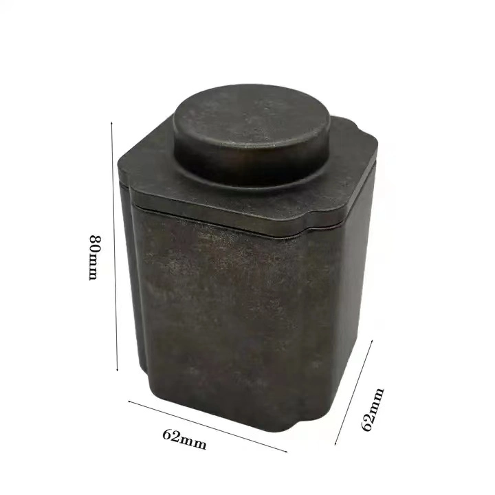Square Cookie Container Tin Custom Logo Tea Packaging Metal Tin Box