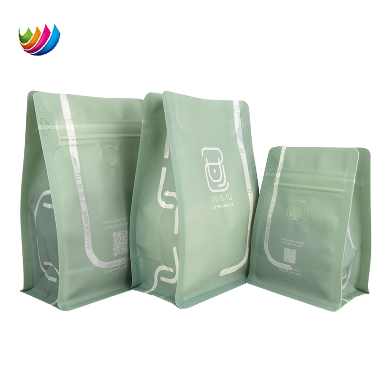 Coffee Beans Packaging Bag Brown/White Kraft Paper Lined with PE Square Bottom Bag with Tin Tie