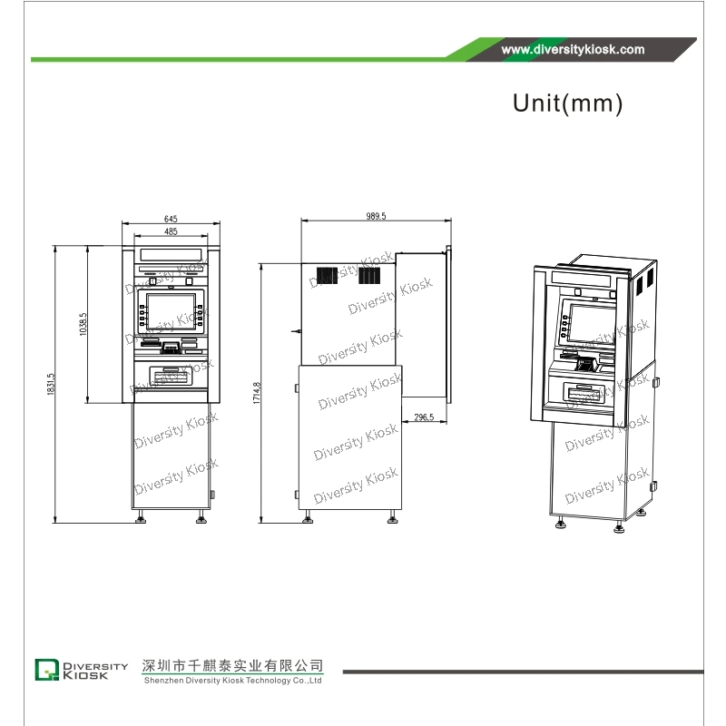 Deposit Withdraw Cash Mini Saving Bank Banknote Deposit Machine ATM Automatic Teller Machine Self Service Kiosk Cash Deposit and Dispensing Machine