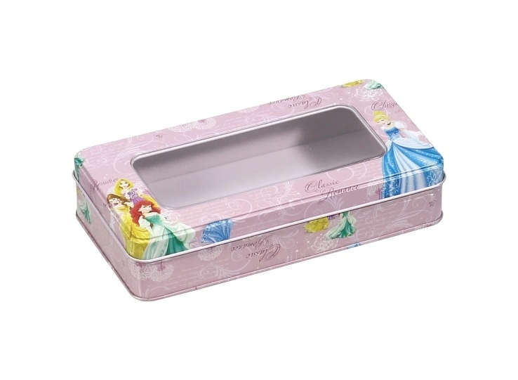 High Quality Rectangle Tin with Clear Pet Window Tin Box with PVC Window Metal Box Window Tin Box