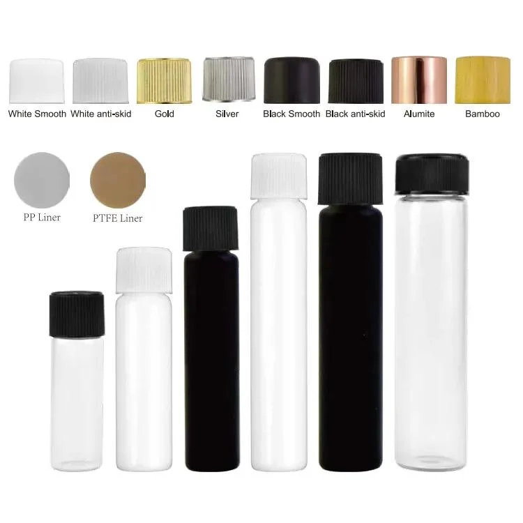 Glass Packaging Childproof Tubes Glass Tube with Child Resistant Black Cap