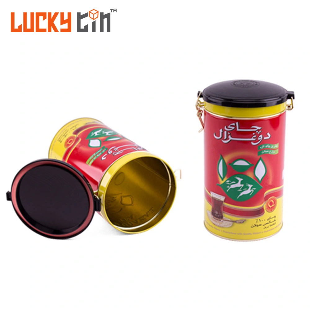 Factory Wholesale Tinplate Packaging Oval Shape Metal Box Container Black Tea Tin Can for Tea