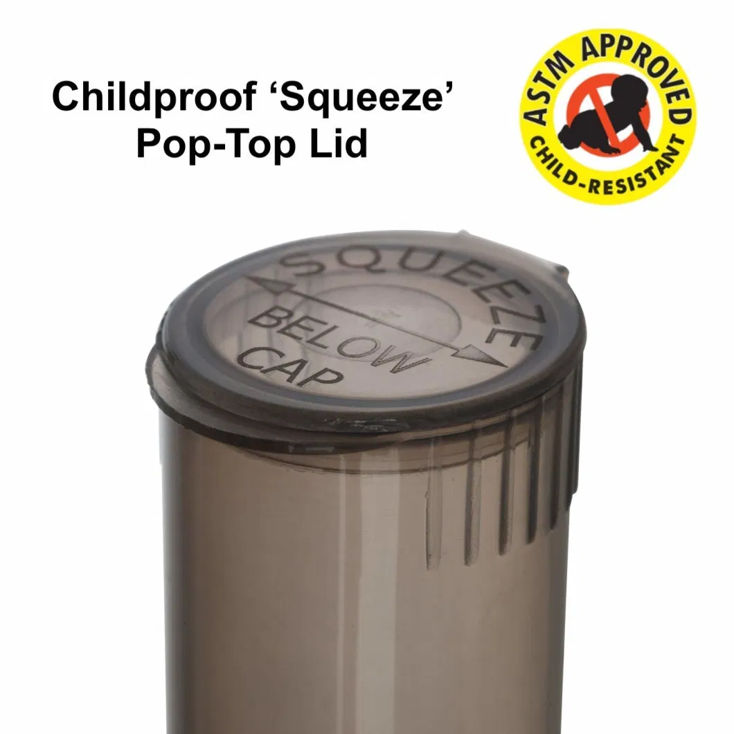 109mm Waterproof Airtight Smell Proof Child Resistant Cap Transparent Black Pre Rolled Cone Tube Container